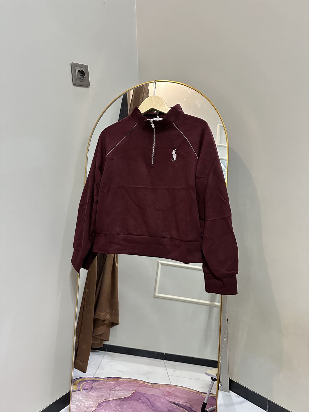 Half Zip Sweater - warna Maron