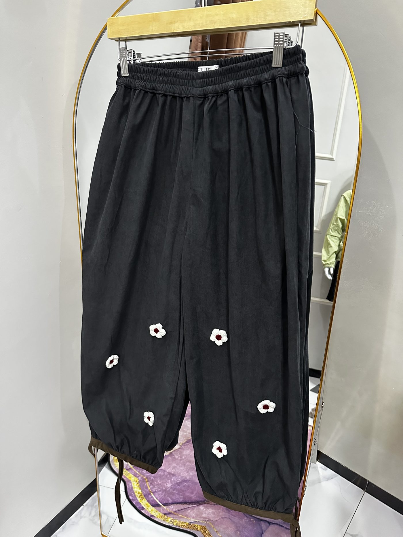 pants balon bunga - warna hitam