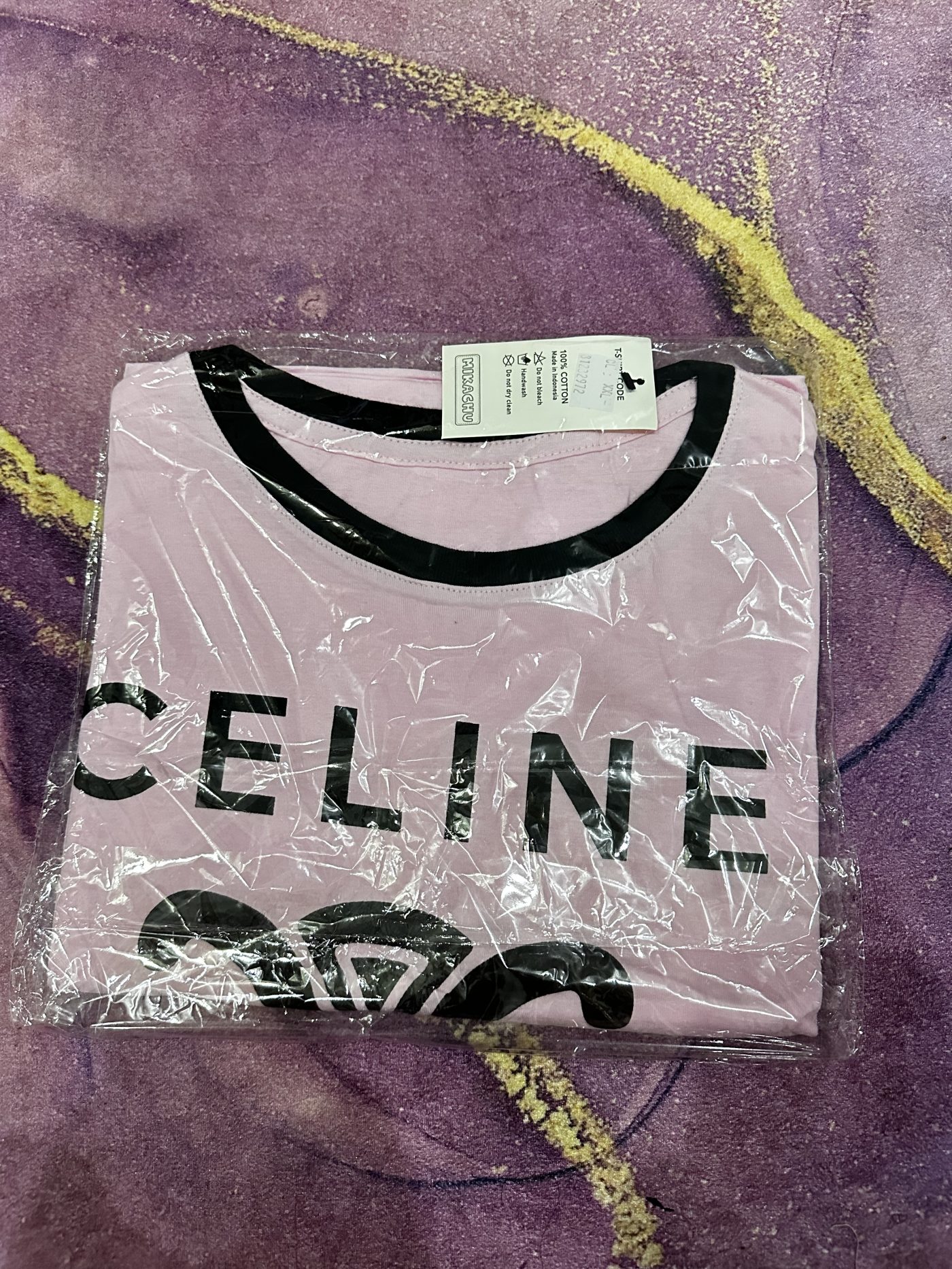 Kaos crop celine - warna pink