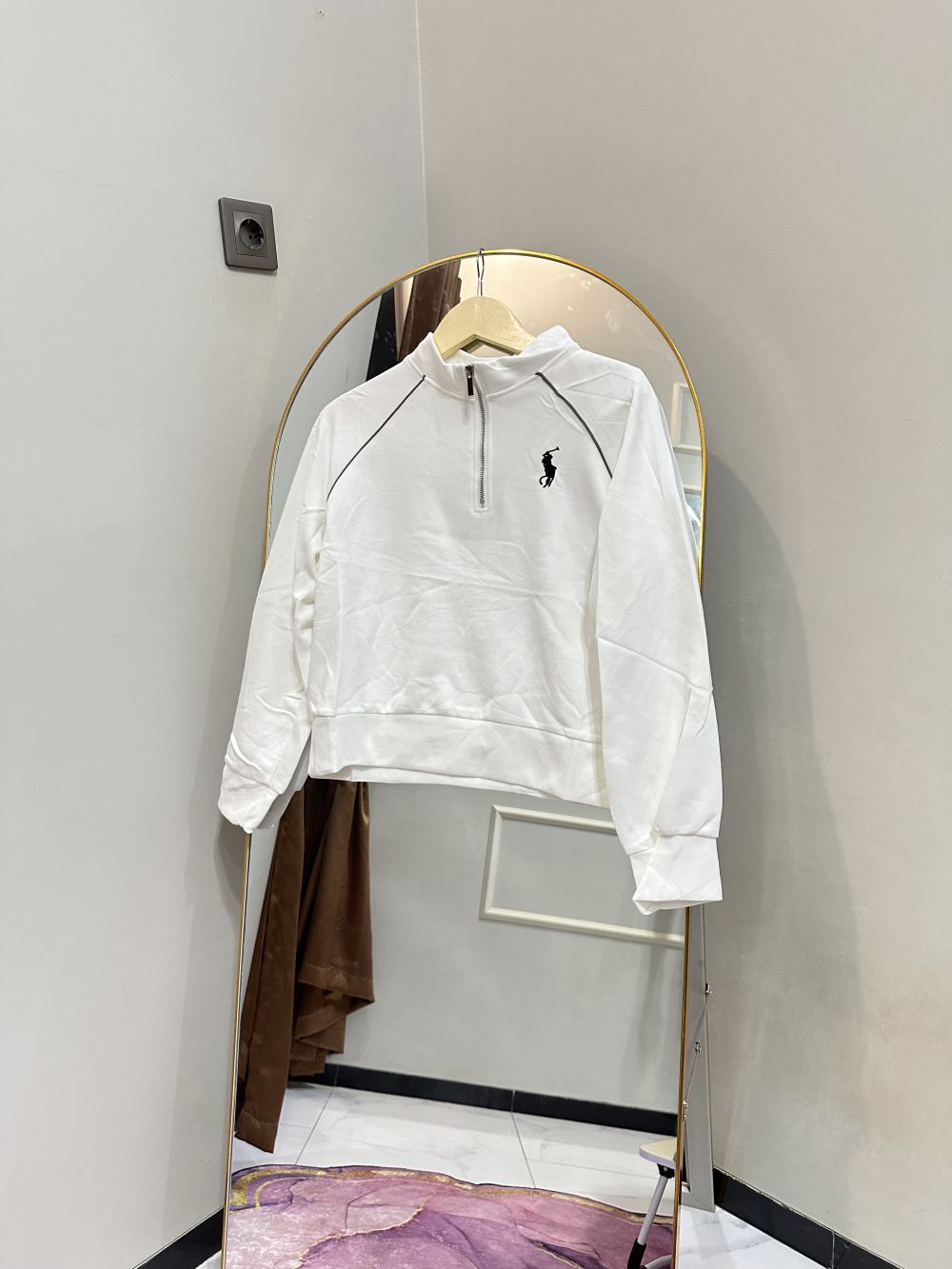 Half zip sweater - warna Putih