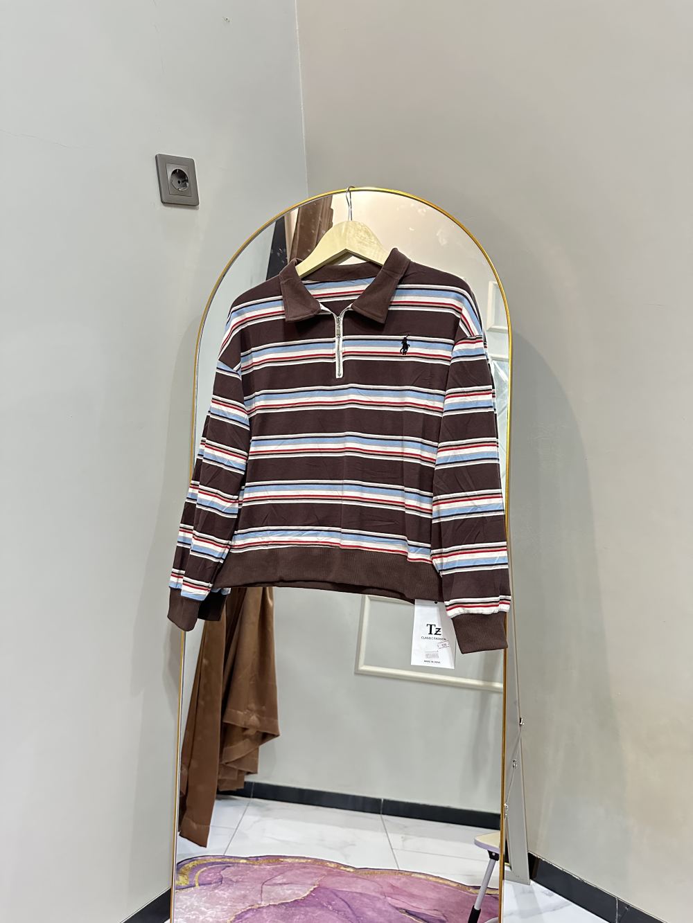 Salur pol pol kerah import - warna Mahogany
