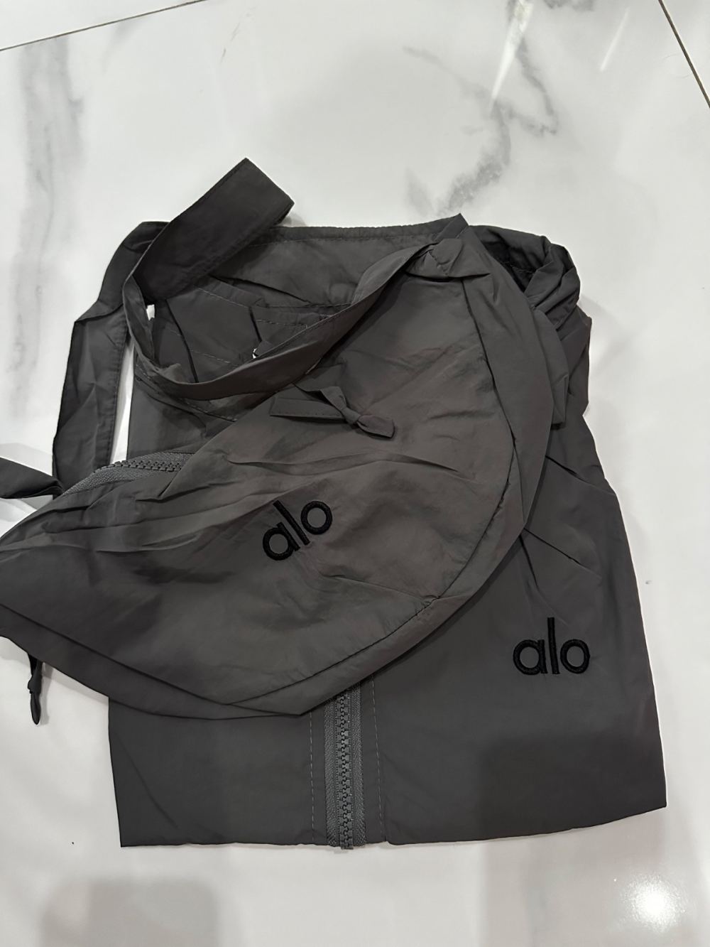 Jaket sport alo set tas - warna abu tua