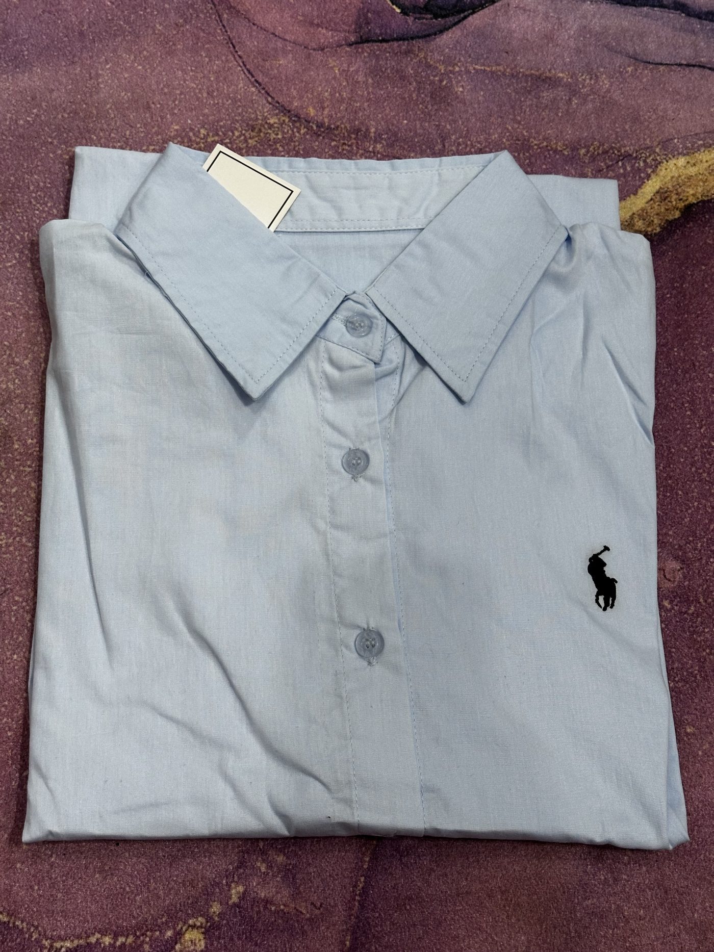 kemeja polos - warna biru muda