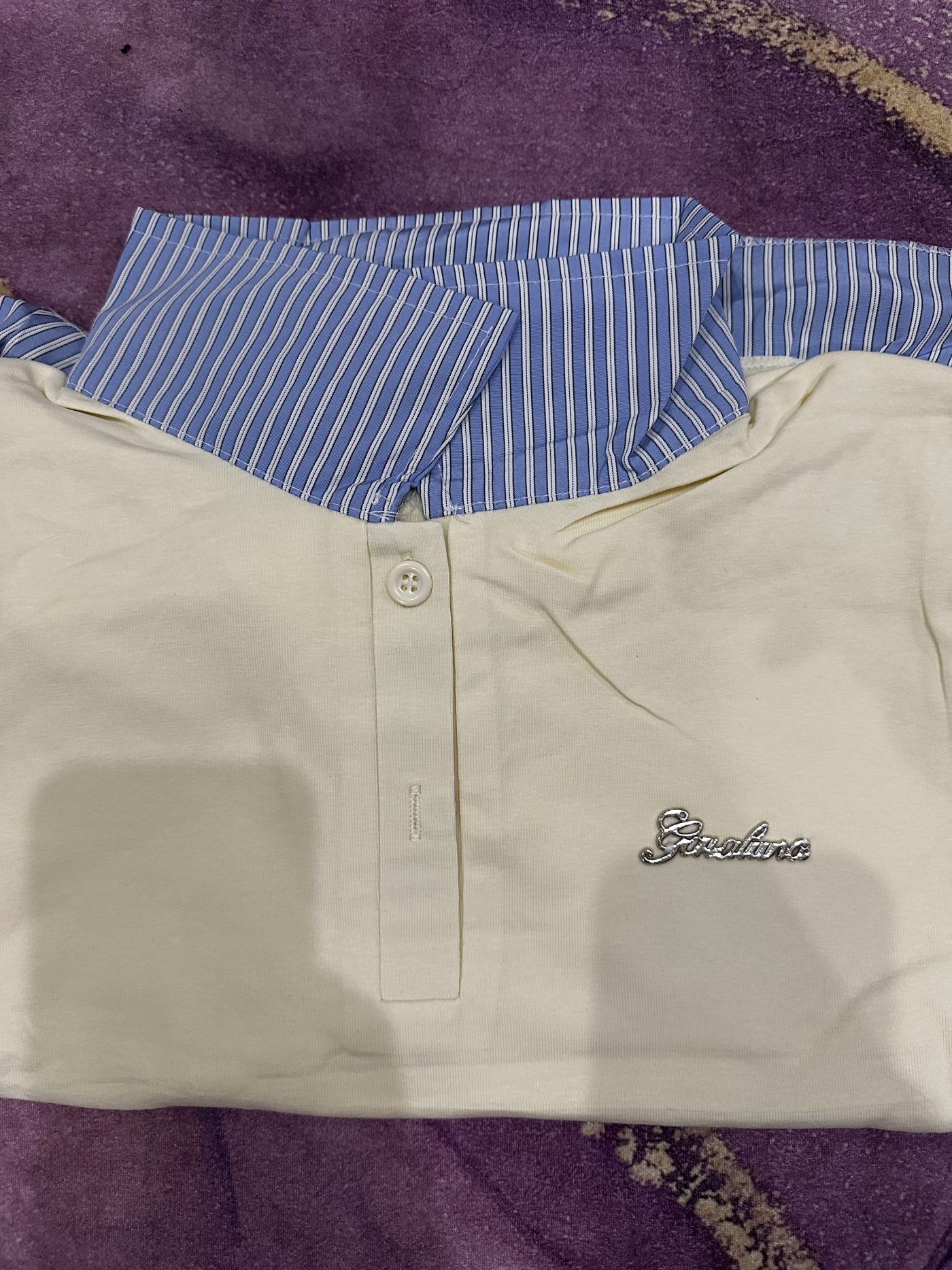 Sweater crop - warna Butter cream